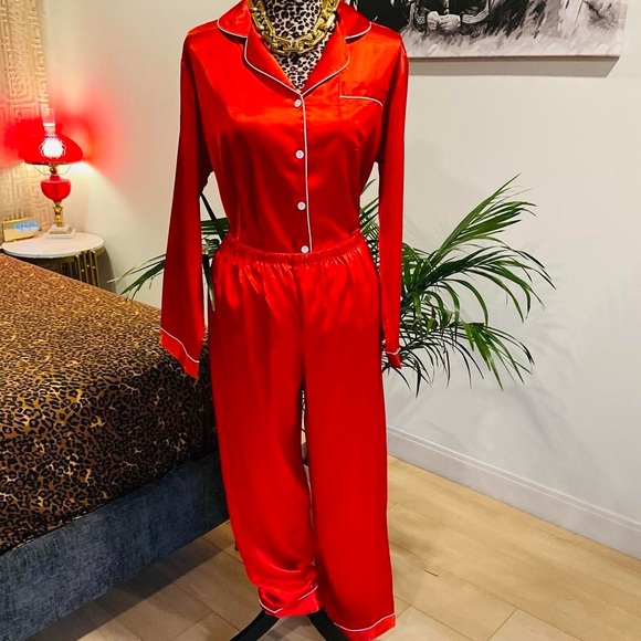 Other - Valentines Day Red Satin Set